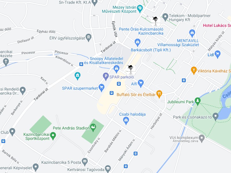 Borháló Borsod - Kazincbarcika a Kocsmaturista térképen